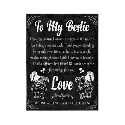 To My Bestie | Velveteen Microfiber Blanket