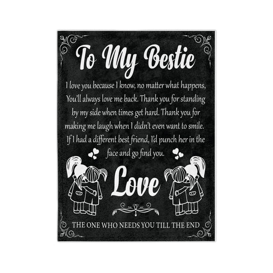 To My Bestie | Velveteen Microfiber Blanket