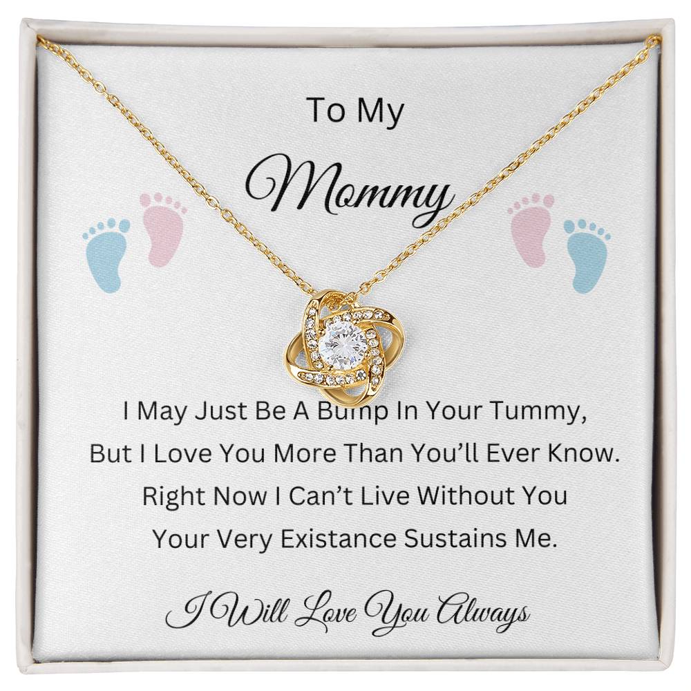 Mommy To Be | Baby Feet |  Love Knot Necklace