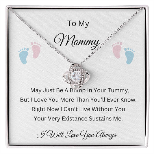 Mommy To Be | Baby Feet |  Love Knot Necklace